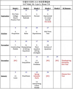 SAT teaching schedule 1